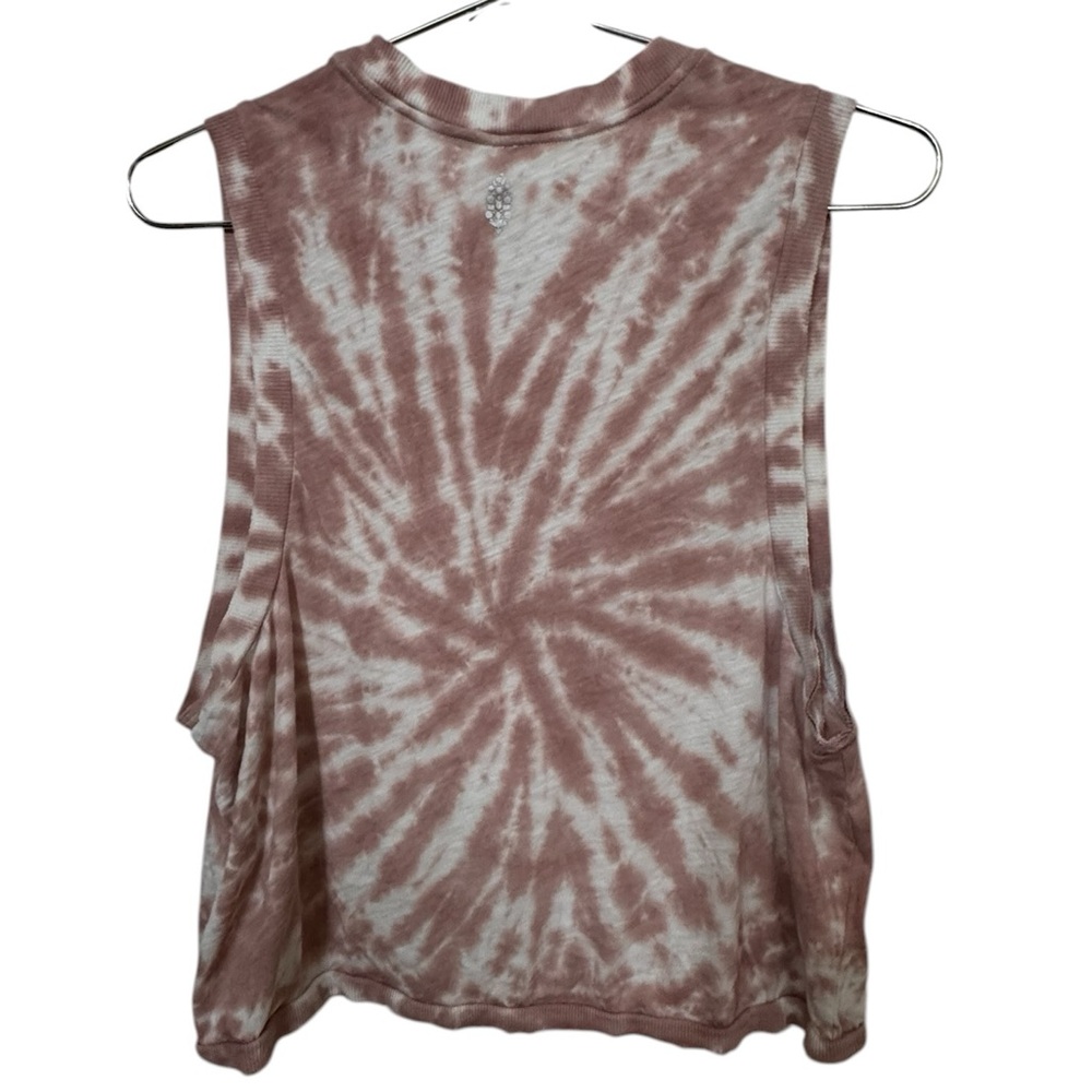 Free People Movement Sleeveless Tie-Dye Tank Top Red & White Women’s S MINTY